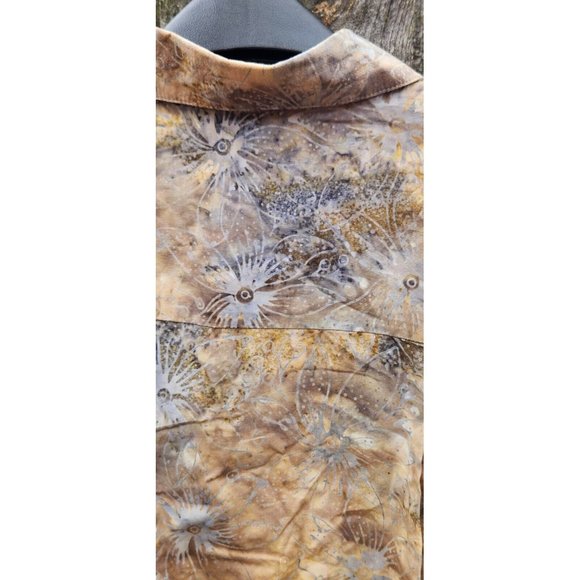 Pete Huntington Bali Hawaiian Button Up Shirt Mens Medium Abstract Floral - Picture 8 of 16